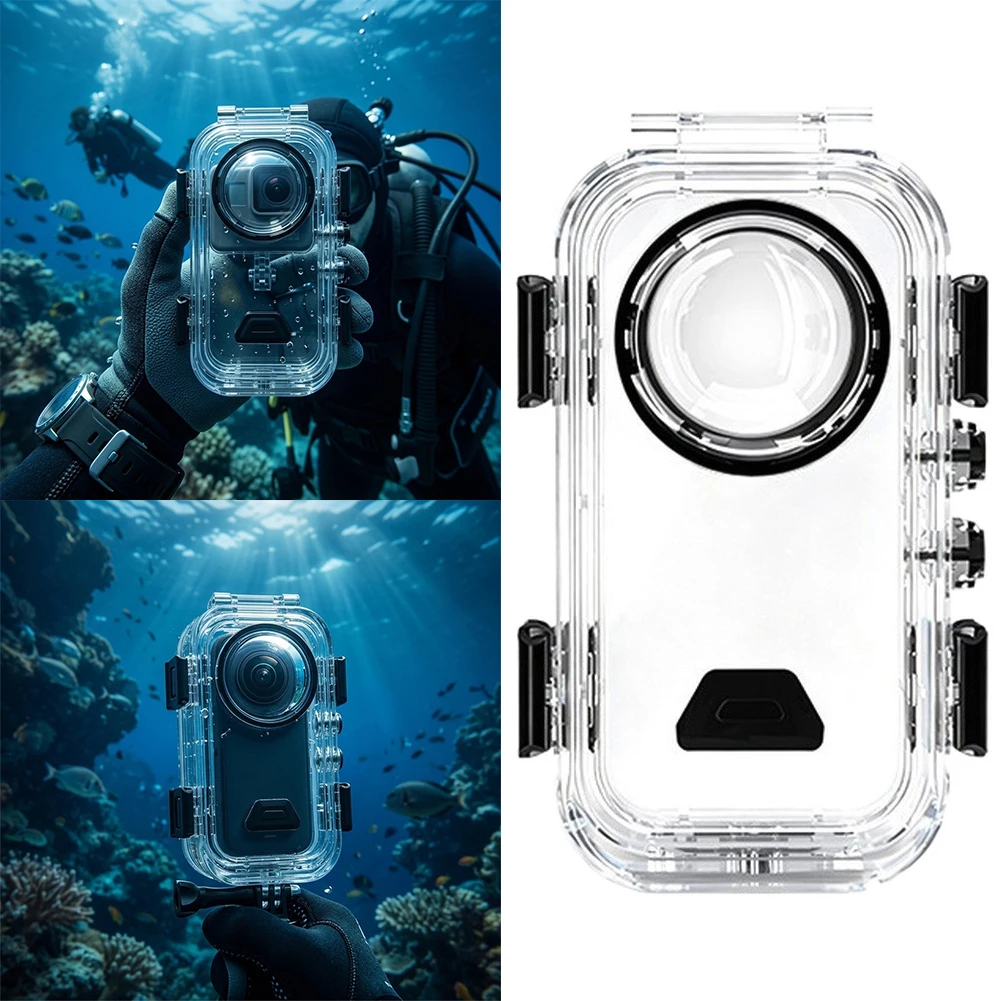 Underwater Camera - Insta360 X6カメラ用60M防水ダイブハウジングケース、マグネティッククイックリリース付き水中写真撮影アクセサリー