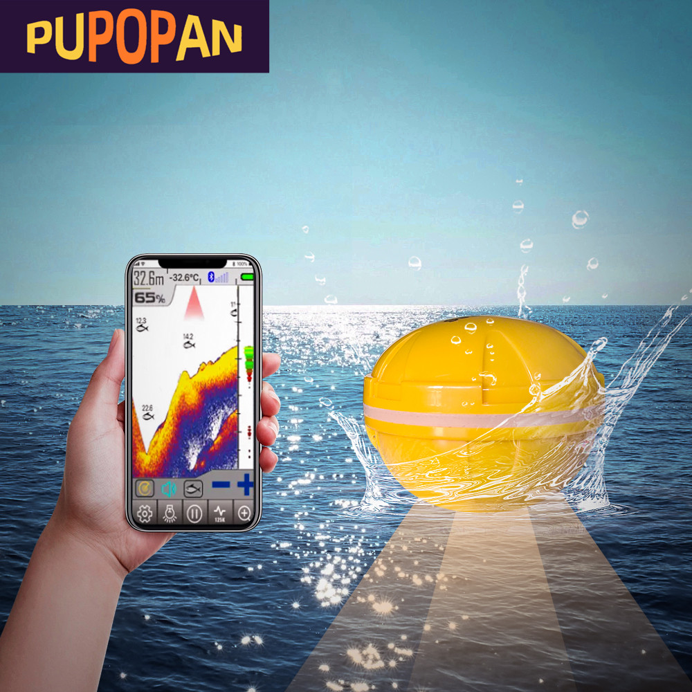 Fish Finder Cable - PUPOPAN 100 メートル真新しいスマートフォン魚群探知機ソナー Bluetooth インテリジェント魚群探知機 Android