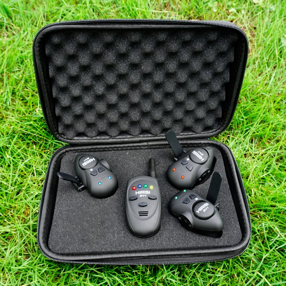 Bite Indicator - Hirisi 釣り餌アラームセットポータブルケース発光釣りバイトインジケータ SV1 鯉釣りアクセサリー