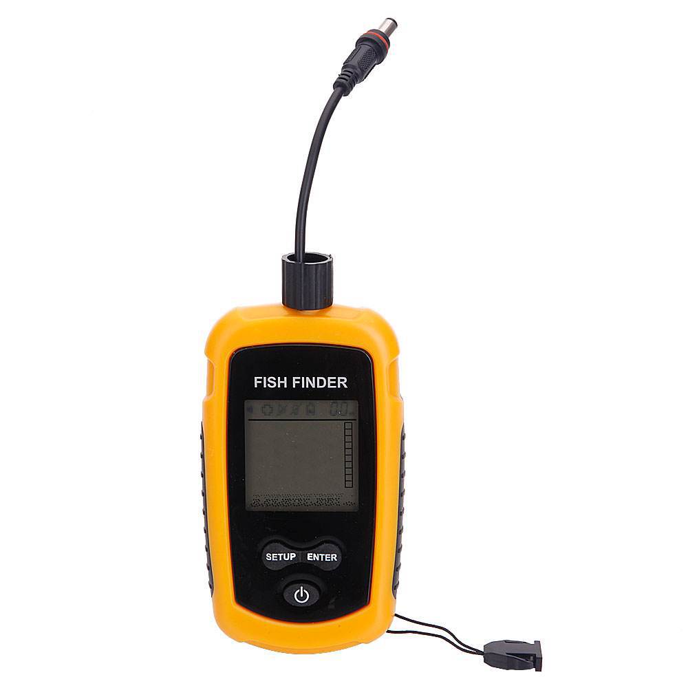 Fishing Depth Finder - アラーム付き100Mポータブルソナー魚群探知機 ソナー範囲エコーサウンダーアラームトランスデューサー 水深計 湖 海 ボート