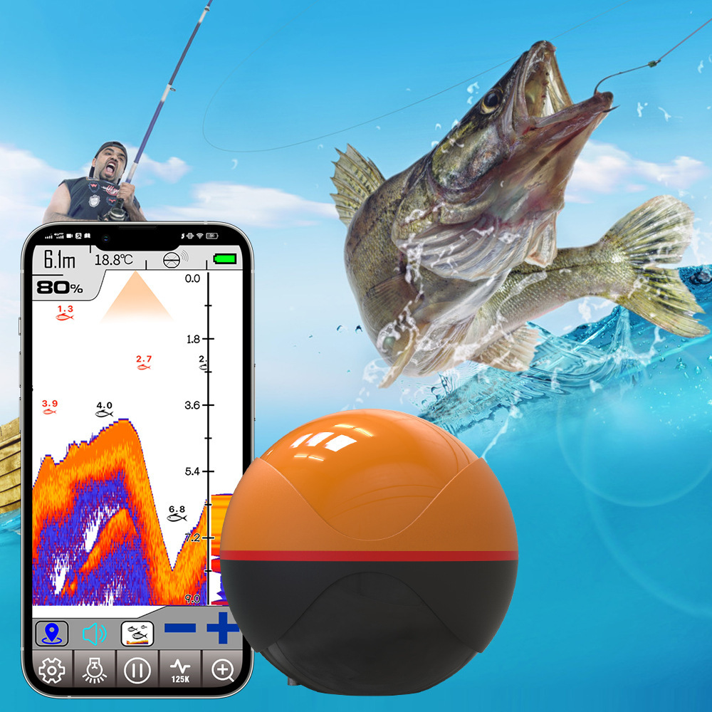 新しいデュアル周波数スマートWiFi魚群探知機、高精細ソナー - Fish Finder Battery のレビューと価格