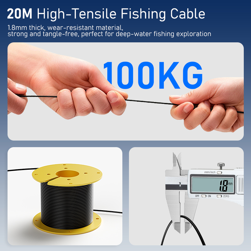 4.3インチLCDポータブル魚群探知機、20m水中カメラ、水 - Fishing Depth Finder のレビューと価格