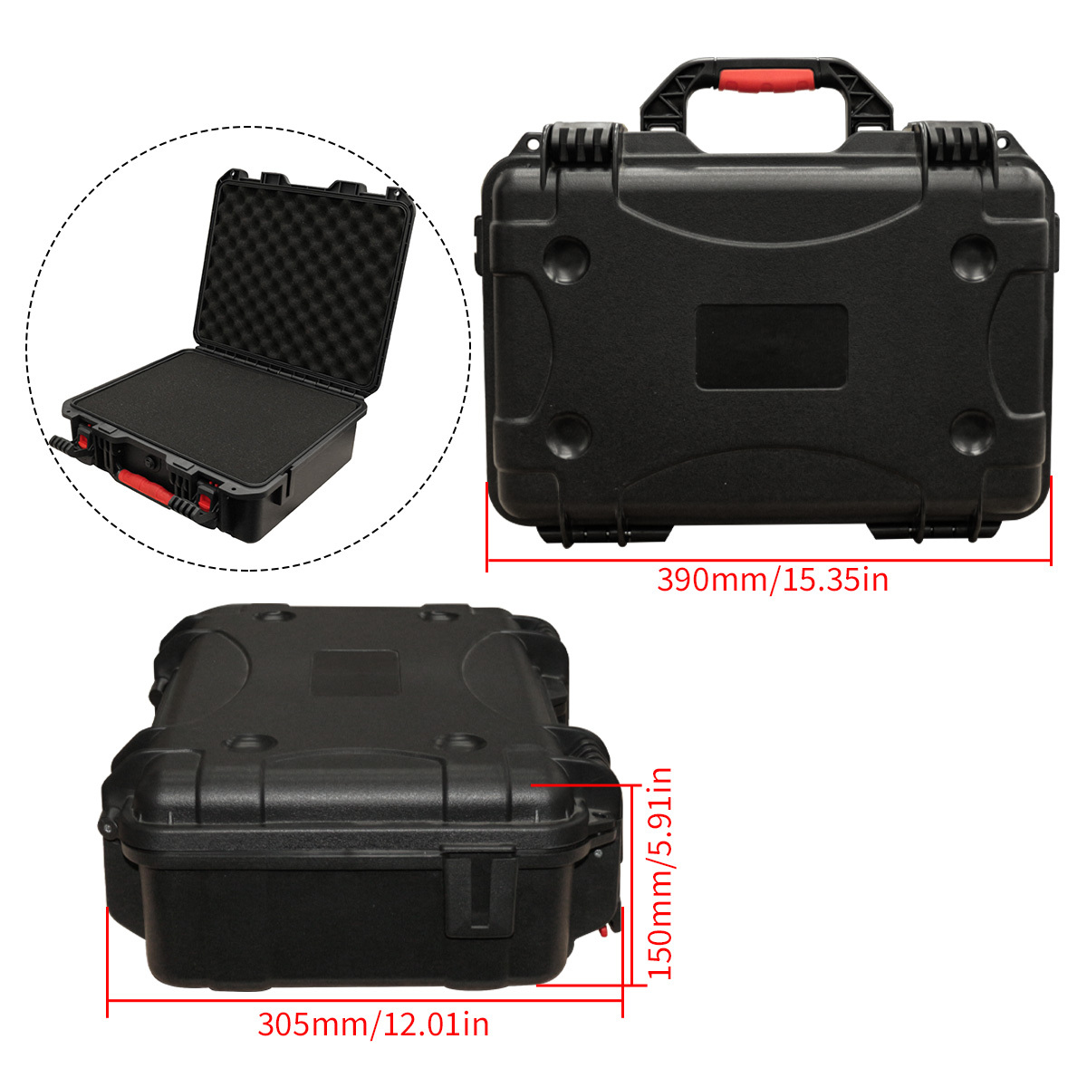 耐衝撃スポンジ付きポータブルツールボックス、フォームインサー - Fish Finder Case のレビューと価格