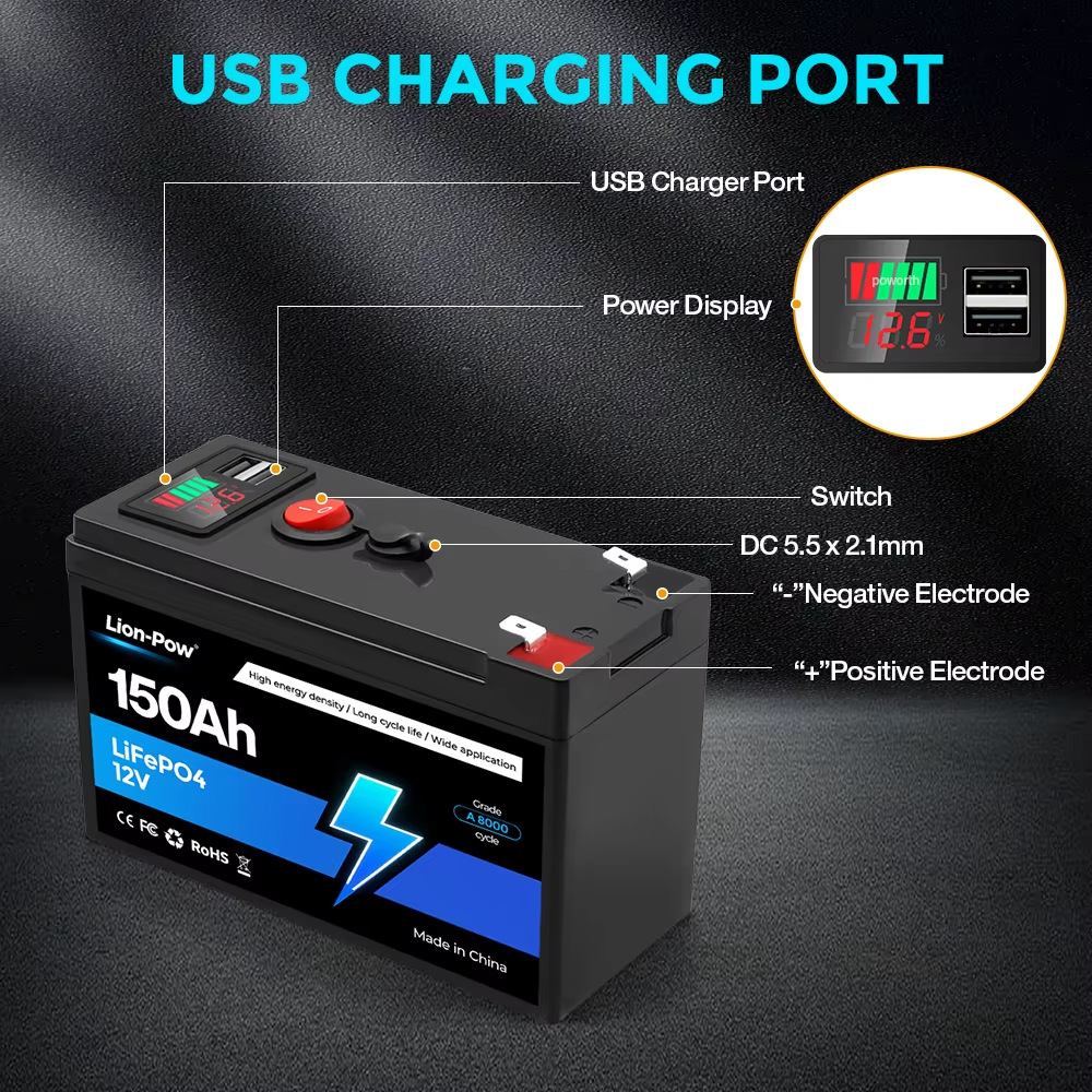 12V 150Ah LiFePO4充電式リチウム電池 内蔵B - Fish Finder Battery のレビューと価格