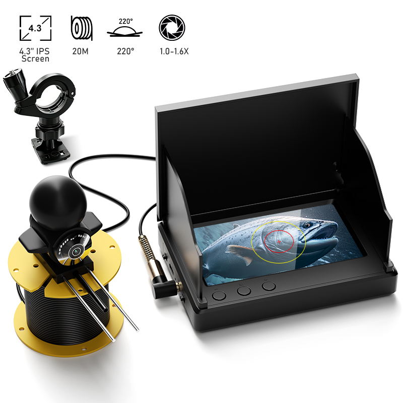 ナイトビジョン付き釣り用カメラ 4.3インチスクリーン 20 - Fishing Depth Finder のレビューと価格